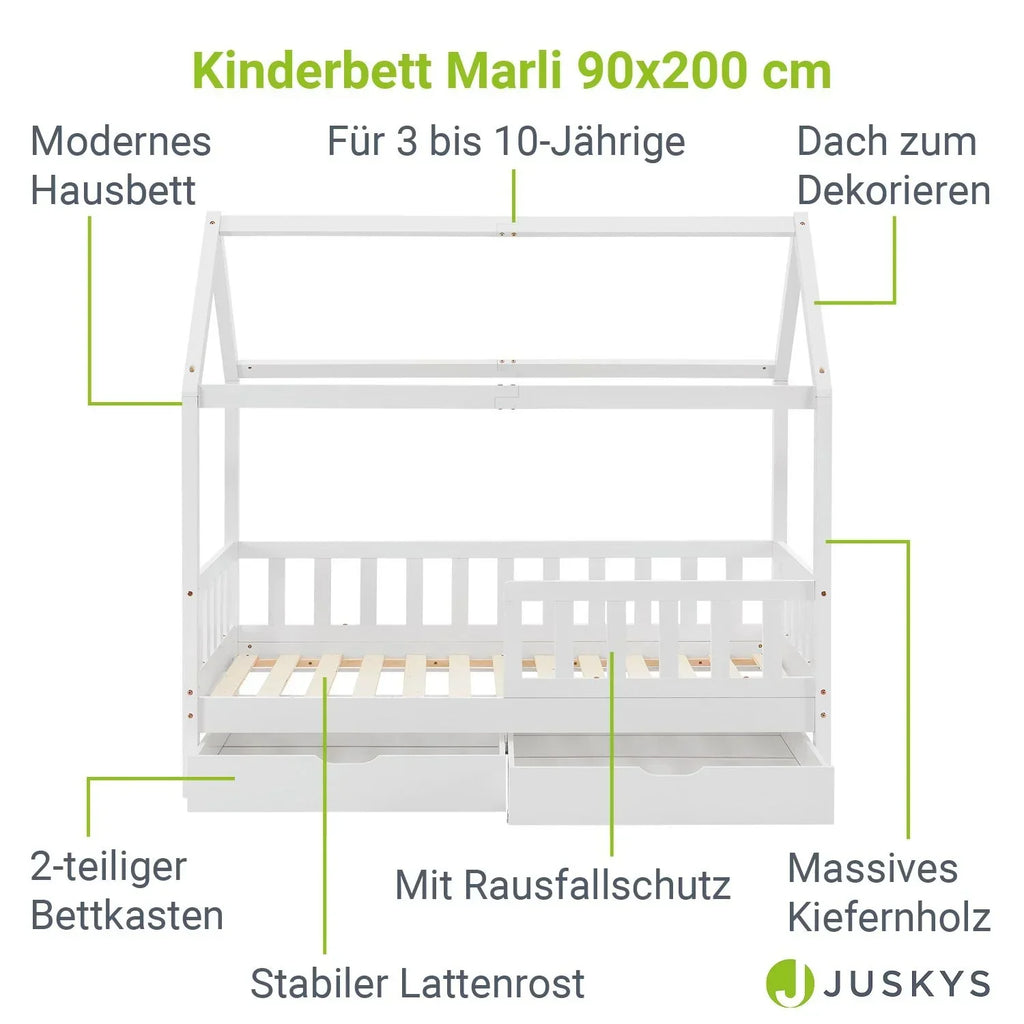 2026 Cama infantil Marli 90 x 200 cm com gavetas de armazenamento