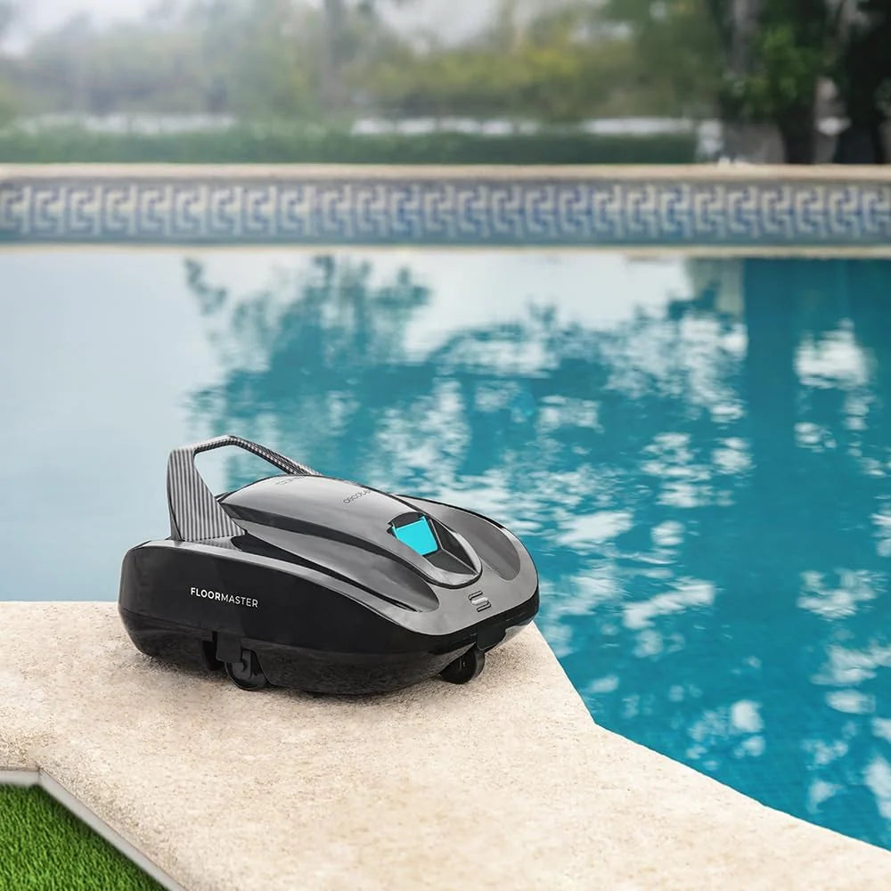 Cecotec Robot Aspirador de Piscina Sem Fio Conga Pooldroid 2000 FloorMaster. Autonomia 100mins, Piscina sem Inclinações, até 80m2, Profundidade Máxima 2,5m, Capacidade 2,5L, Filtro de Alta Eficiência