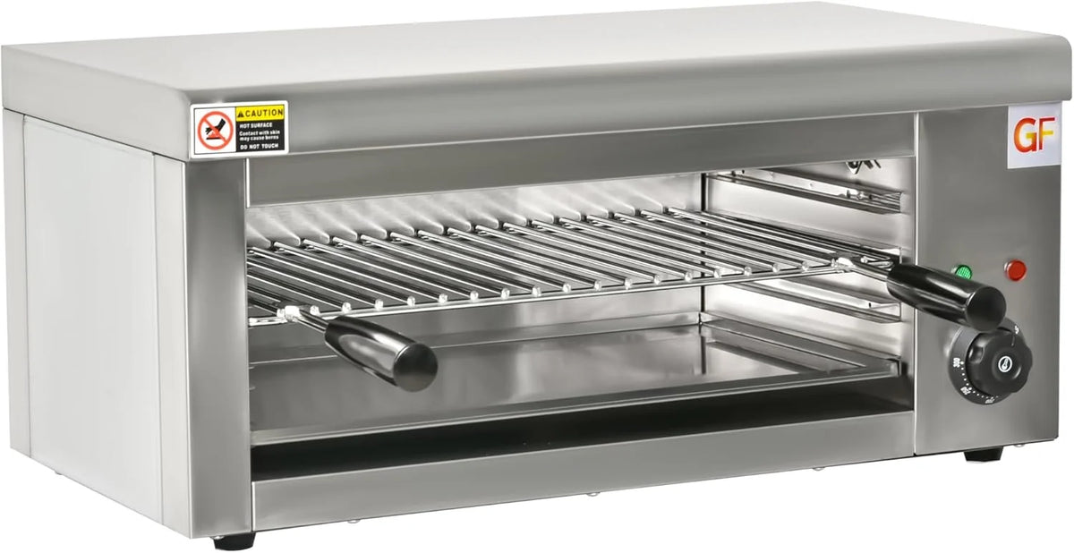 Salamandra Elétrica Profissional 2000 W – Aço Inoxidável 18/10 – Temporizador 30 min – 50-300 °C – Uso Industrial e Hoteleiro