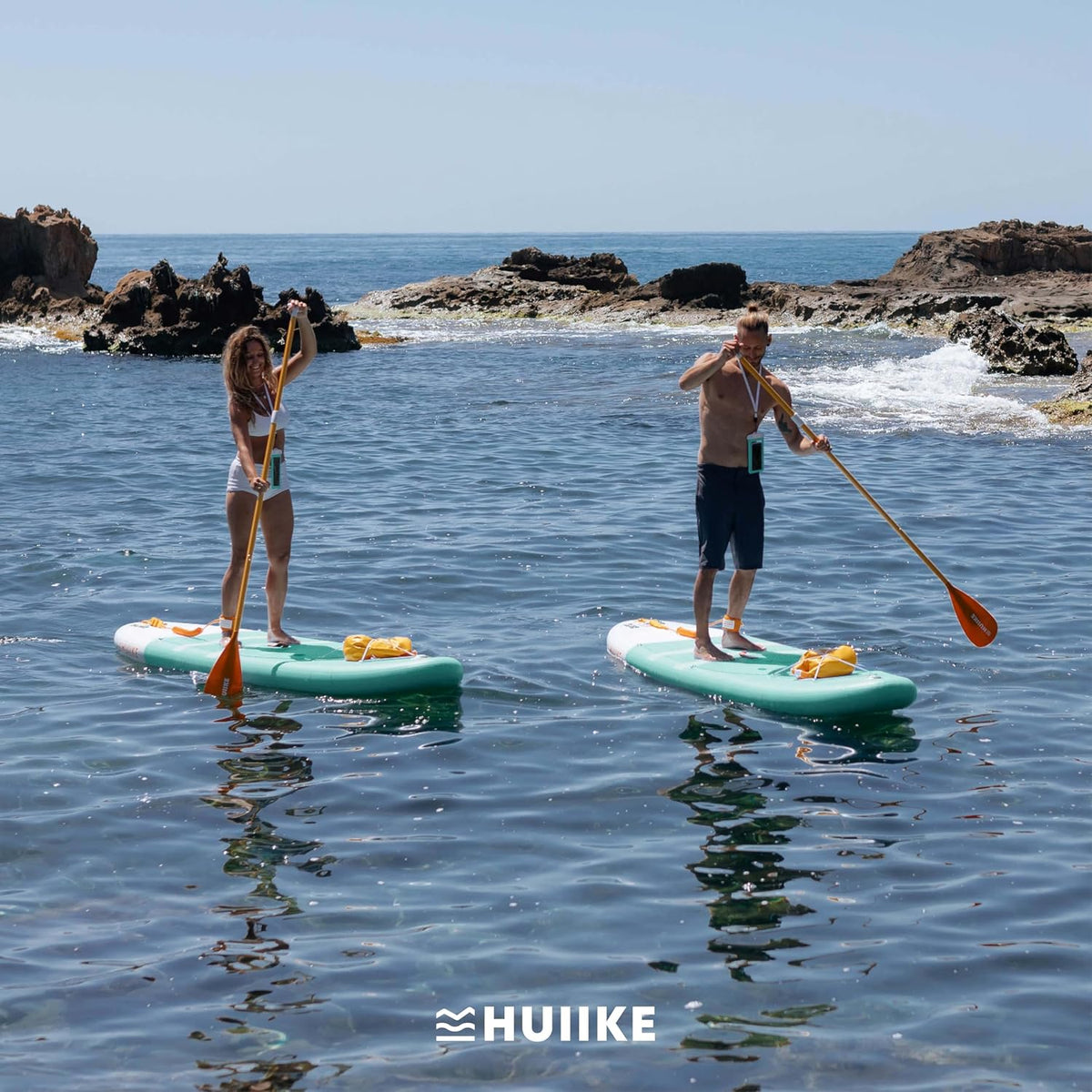 HUIIKE Prancha de Paddle Surf Inflável com Acessórios Inclusos, Remo, Quilhas, Inflador. Stand Up Paddle Board de Grande Estabilidade e Resistência. 305 x 84 x 15 cm, Suporta até 130 kg
