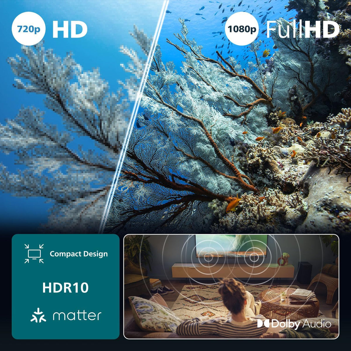 Smart TV LED HD 40PFS6000 - Tela de 40 polegadas com Pixel Plus, plataforma Titan OS e som Dolby Digital - Funciona com Alexa e Google Assistente