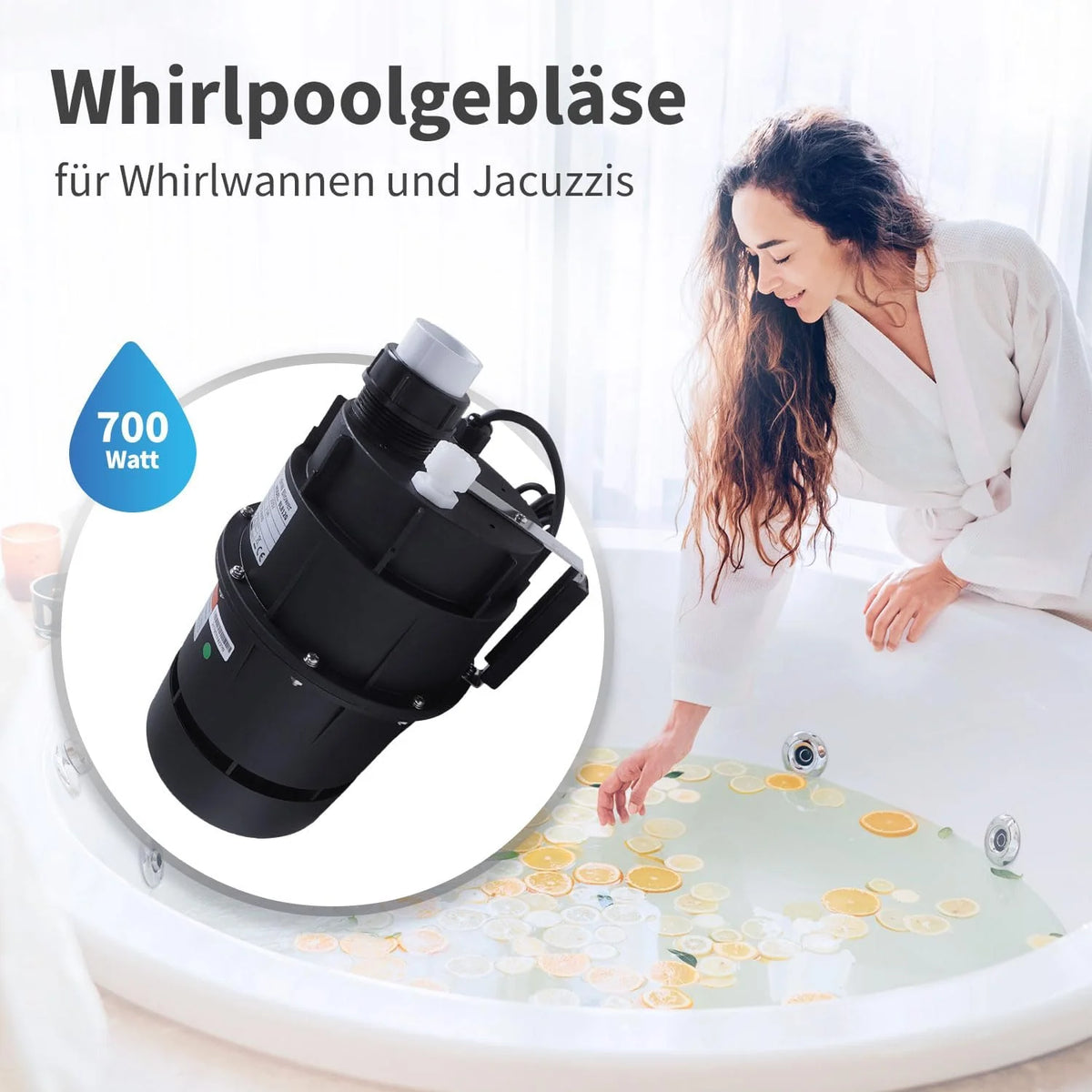 AQUADE Soprador de ar para jacuzzi, 700 W, 276 x 168 x 177 mm