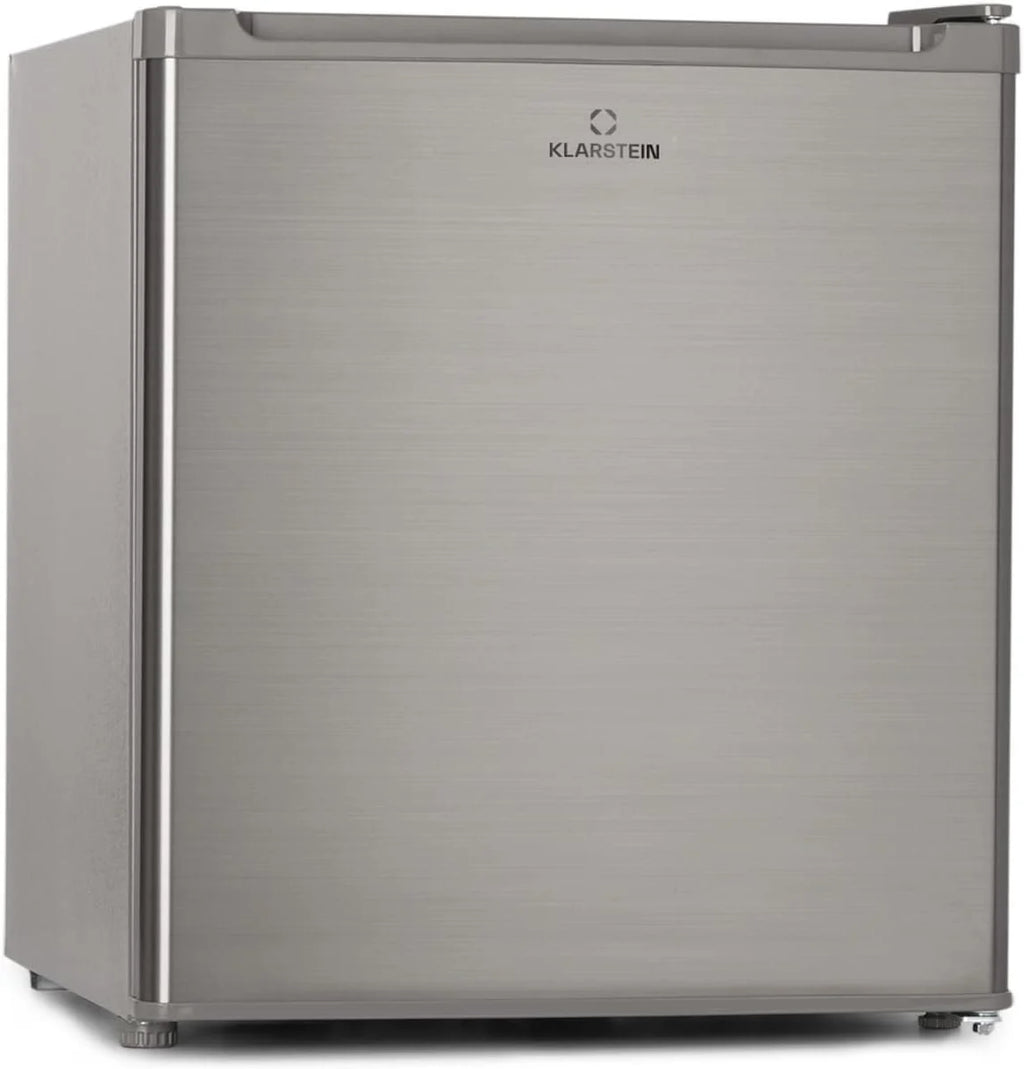 Klarstein Congelador Pequeno Vertical, Mini Congelador Portátil Silencioso para Casa e Escritório, Capacidade 33 l. com Prateleira, Eficiência Energética, Bandeja de Gelo e Raspador