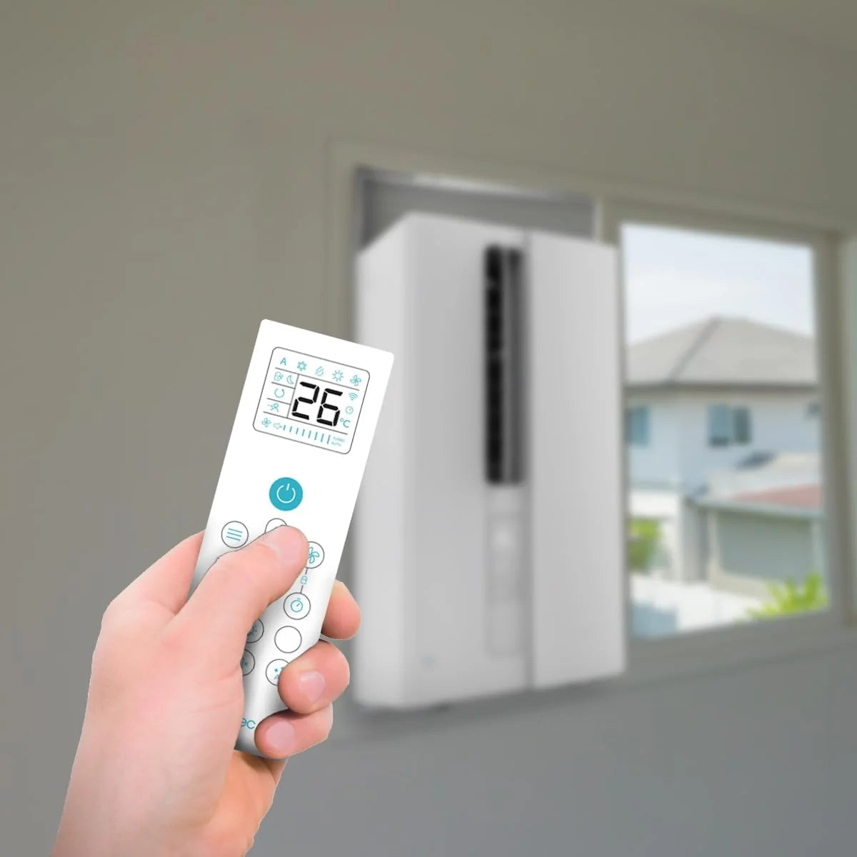 Cecotec Ar Condicionado de Janela com Controlo Remoto Windowclima 9000 Inverter. 9000 BTU, Sistema Inverter, Controlo Tátil e Ecrã LED, 5 Modos, Temporizador até 24h, Cobertura 22m2
