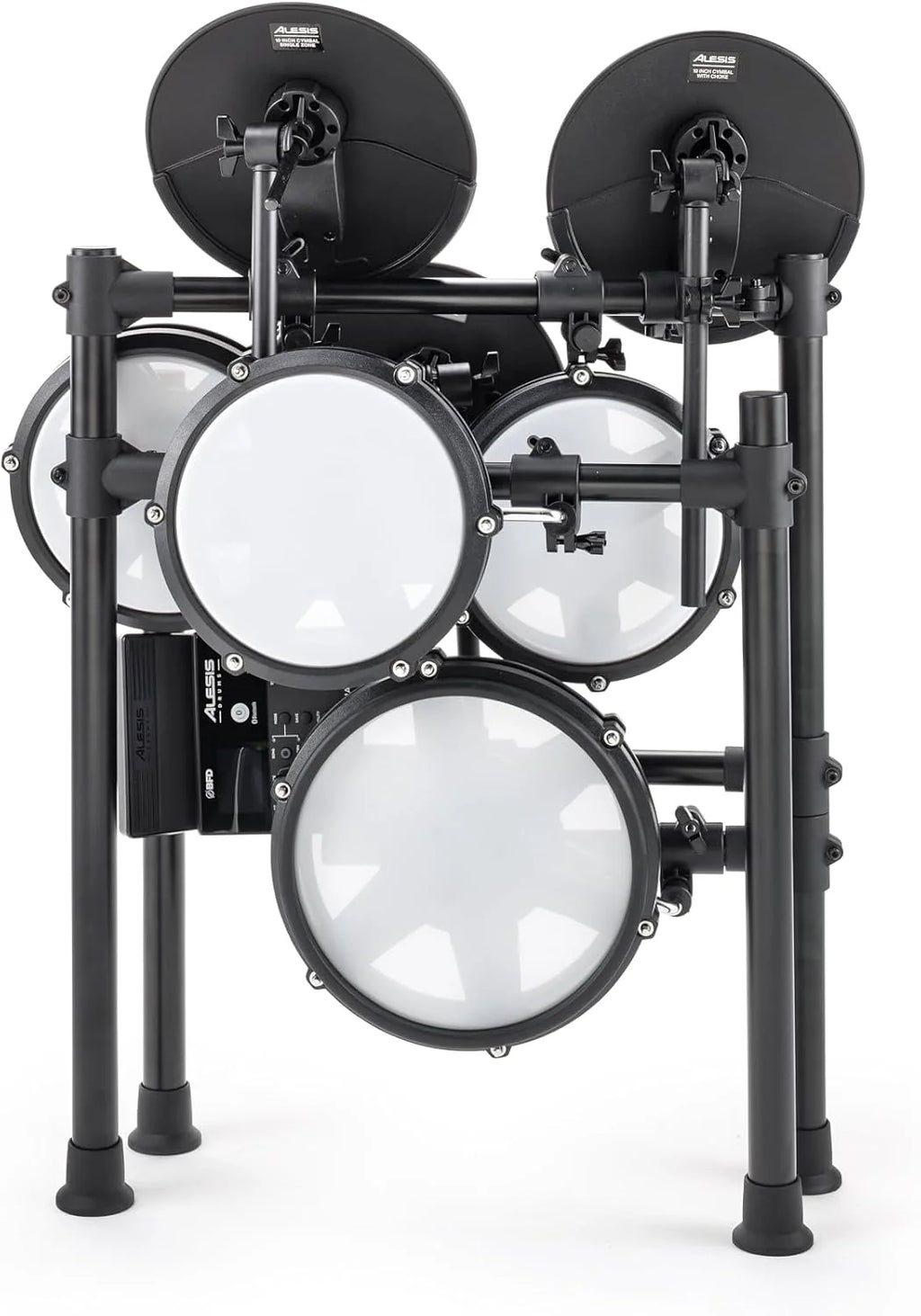 Alesis Nitro Max Kit Bateria Eletrônica com Pads de Mesh Silenciosos, Caixa Dual-Zone de 10", Bluetooth, Mais de 440 Sons Autênticos, Aulas Drumeo, USB MIDI, Pedal de Bumbo