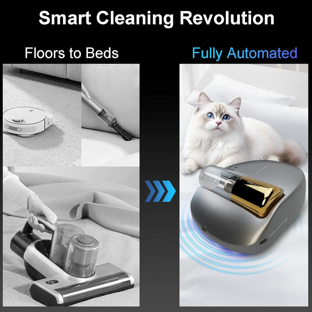 Robô X1, Aspirador de Ácaros, Navegação Inteligente, Limpeza Automática de Cama, Mãos Livres, Detecção de Bordas, Quatro Modos de Limpeza, 55dB Silencioso, Sucção de 14AW