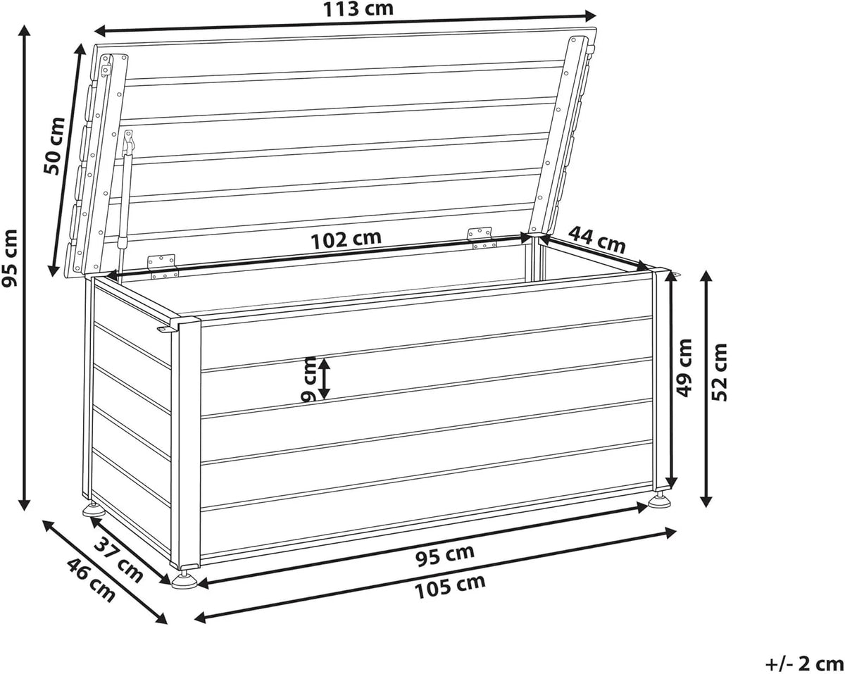 Beliani Baú de Alumínio Externo Armário de Jardim Branco 113 x 50 cm Campalto