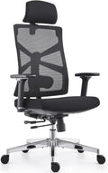 Cadeira de Escritório Ergonômica HOLLUDLE com Encosto Adaptável, Cadeira de Mesa Alta com Braços 4D, Profundidade do Assento Ajustável, Suporte Lombar e Apoio de Cabeça 2D