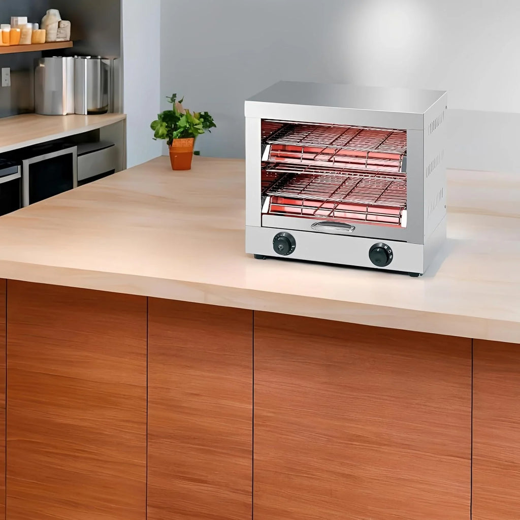 MBH - Torradeira industrial elétrica 2 andares INOX para HOTELARIA. Forno torradeira de pão profissional para bar e restaurante.