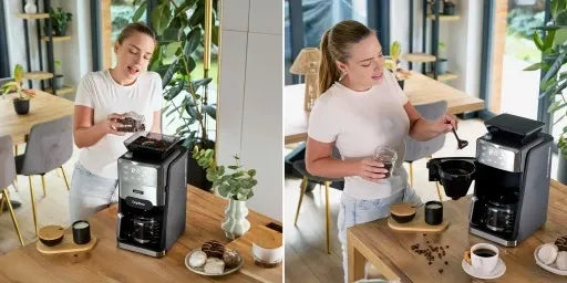 Máquina de Café Expresso com Moedor de Grãos Yoer 1520W 1,5L + Programador