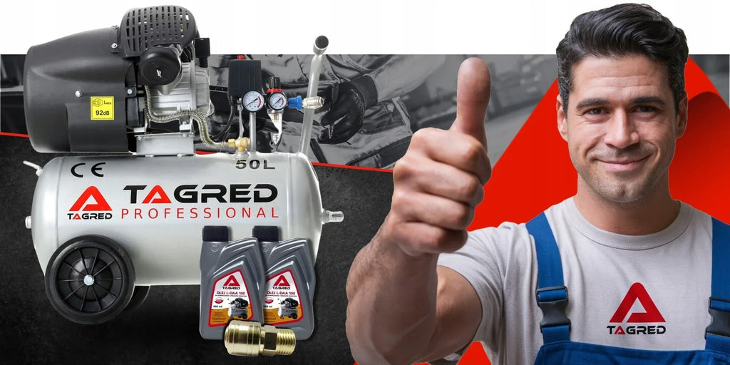 COMPRESSOR DE AR TAGRED 50L V2 SEPARADOR KIT + Óleo ALTA QUALIDADE