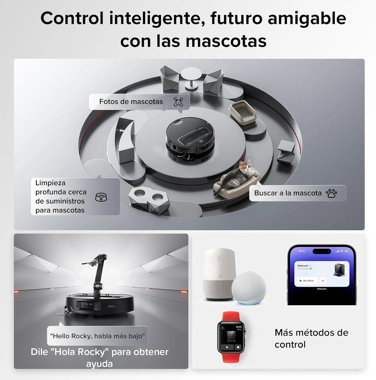 Roborock Saros Z70 Robô Aspirador com Braço Mecânico OmniGrip Dobrável de 5 Eixos, Sucção de 22000 Pa, Sistema Duplo Antiemaranhamento, Design Ultrafino de 7,98 cm e Desvio de 108 Tipos de Obstáculos, Preto