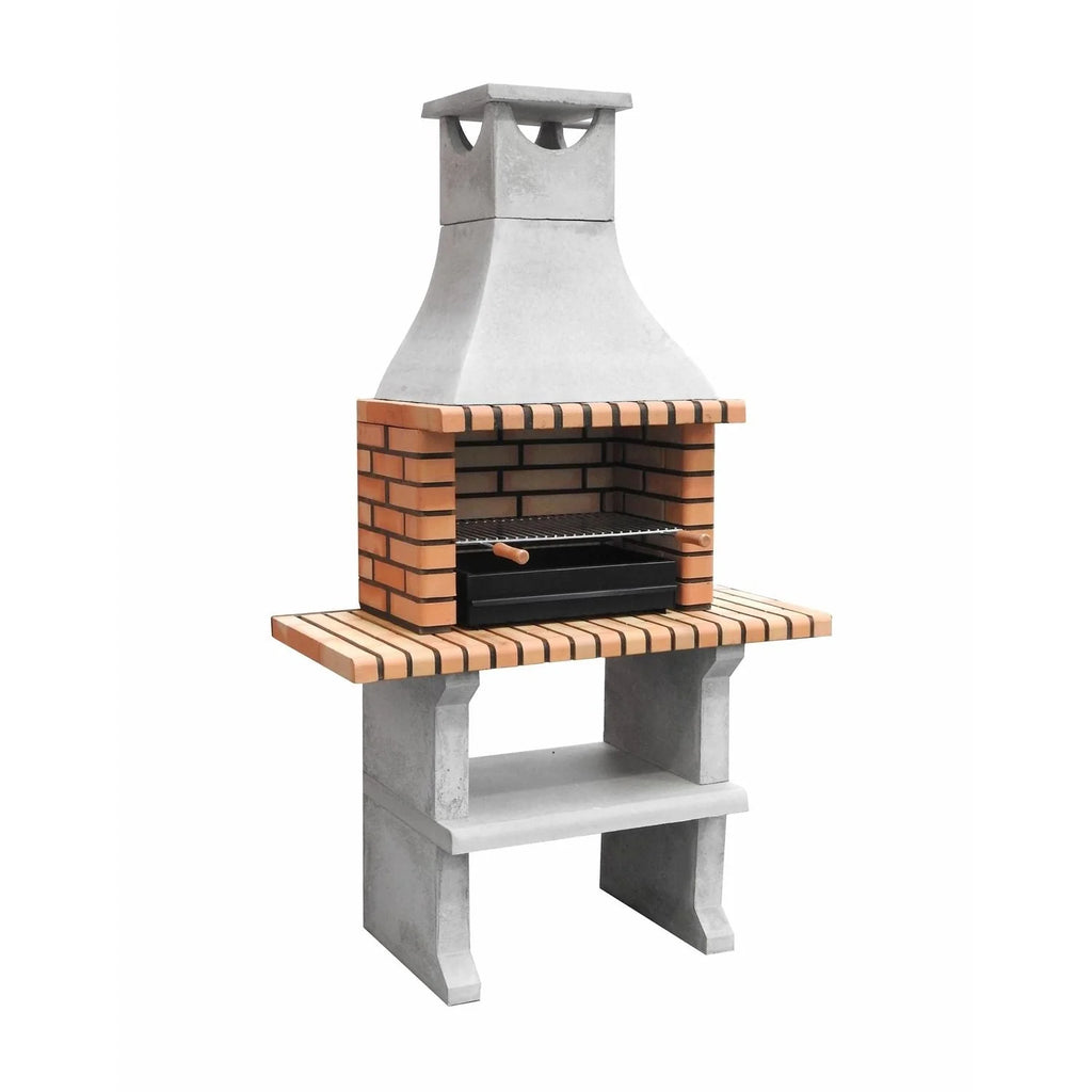 Churrasqueira Nápoles XL com 2 mini bancadas Movelar com braseiro