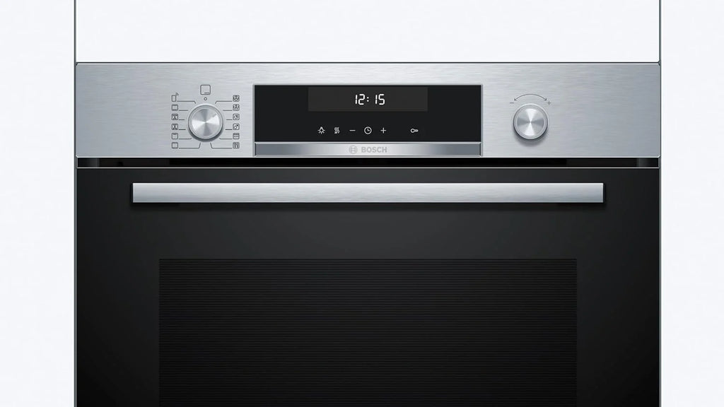 Bosch - Forno Multifunções Pirolítico, 60 cm. de largura, Série 6, Home Connect, 3D Hotair, Autolimpeza, Comandos ocultáveis, Preto, HBG578ES7