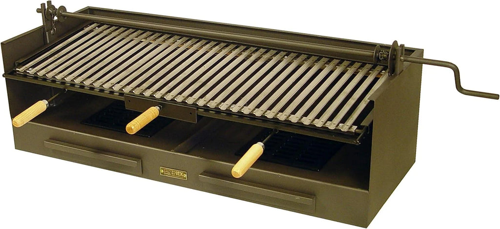 Imex El Zorro 71593 - Gaveta para Churrasqueira com Grelhador Elevatório INOX 100x40x32 cm.