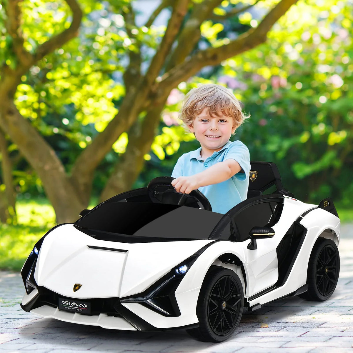 Lamborghini Elétrico Licenciado com Suspensão e Bluetooth