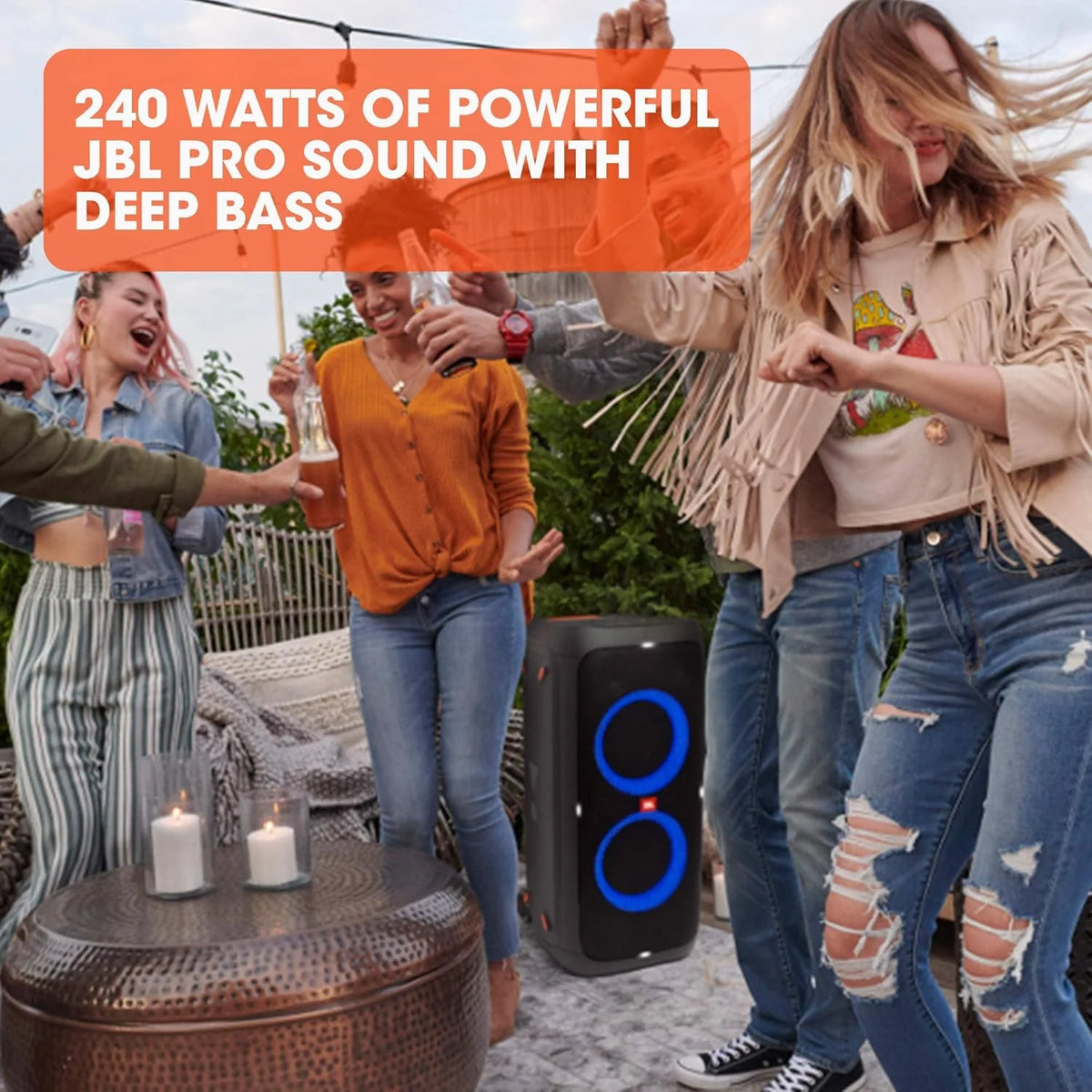 Jbl Partybox 110 JBLPARTYBOX110EU Alto-falante Bluetooth, preto, 24 x 69 x 2,5 cm