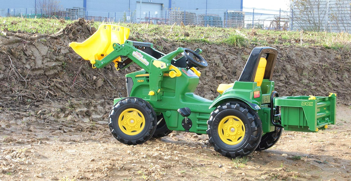 Rolly Toys 710379 John Deere 7930 - Trator a Pedal, 3-8 anos com Carregador Frontal, Compartimento de Transporte