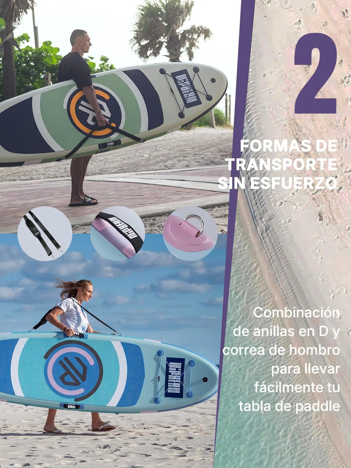 Niphean Tabla de Paddle Surf Inflável, Prancha de Paddle Surf 305 cm com Quilhas de Equilíbrio para Iniciantes e Acessórios Resistentes, Prancha Sup para Adultos, Stand up Paddle Board Versátil para Yoga
