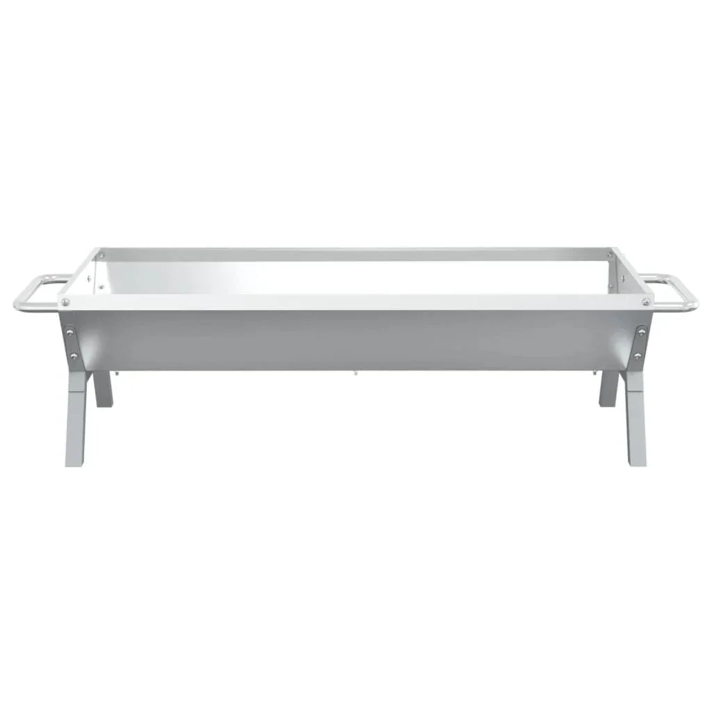 Bandeja de Churrasco Aço Inox Prateado 118x42x30,5 cm Vidaxl