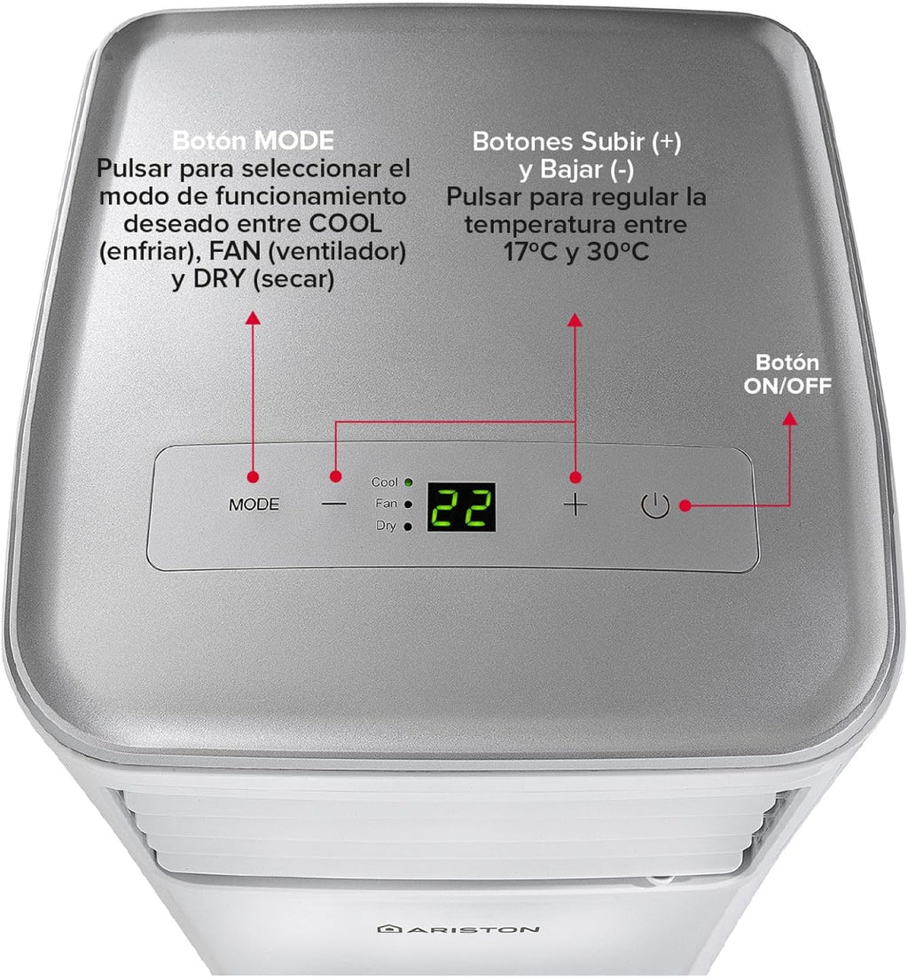 Ariston Mobis 9 Ar Condicionado Portátil (eficiência energética, silencioso, fácil de instalar). Projetado para instalação na Polônia