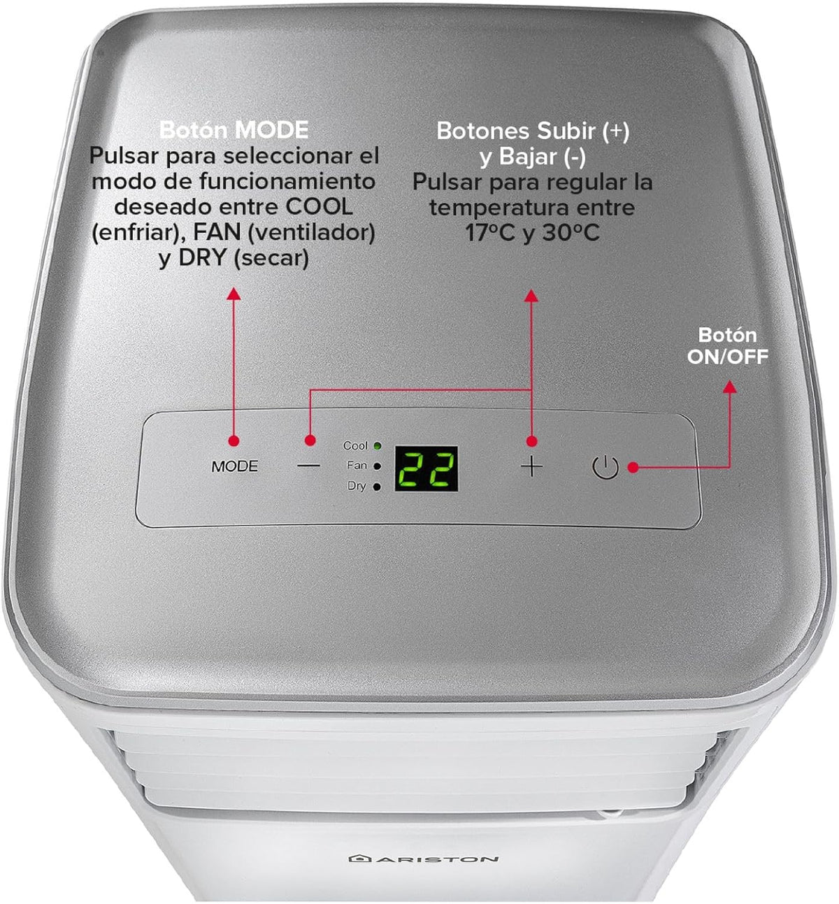 Ariston Mobis 9 Ar Condicionado Portátil (eficiência energética, silencioso, fácil de instalar). Projetado para instalação na Polônia