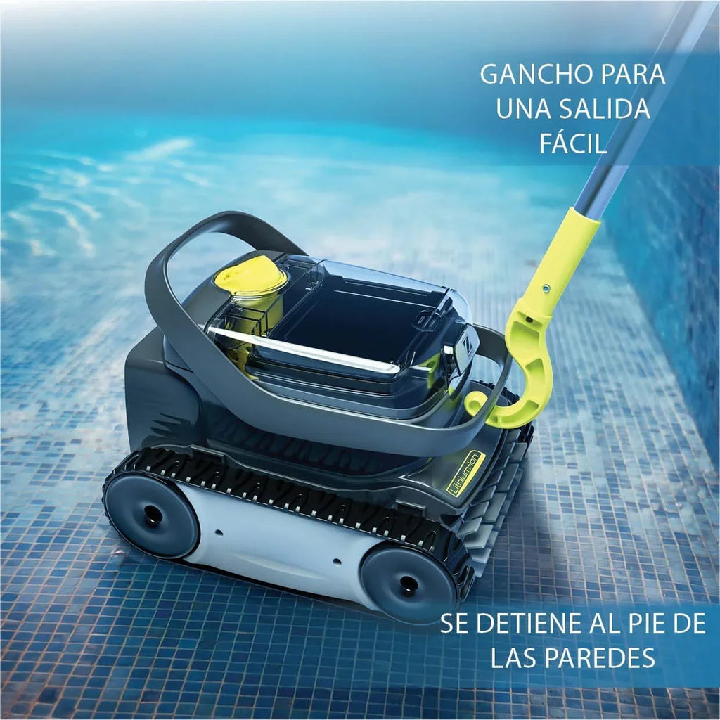 Robô de Limpeza Automático para Piscinas ZODIAC Pixel OP 32 para Piscinas até 8 x 4 m. Bateria de Lítio, Ciclo de 2h, Filtração Fina, Janela Transparente para Observar a Sujeira