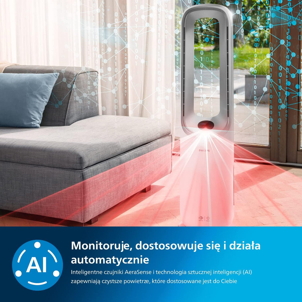 Philips Purificador e umidificador de ar 2 em 1 Série 3000, 131 m², filtro NanoProtect HEPA e filtro de carvão ativado removem 99,97% de todas as partículas invisíveis, Cor Branca (AC3737/10)