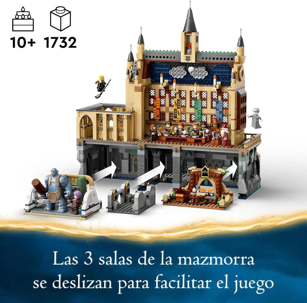 Harry Potter Castelo de Hogwarts: Grande Salão da Escola de Magia de Brinquedo, 11 Minifiguras Incluindo Hermione Granger e Ron Weasley, Presente para Meninos e Meninas a partir de 10 Anos 76435