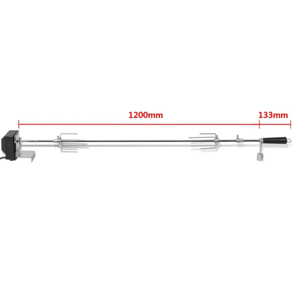 Espeto Rotativo para Churrasco com Motor Aço 1200 mm Vidaxl