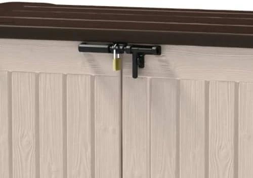 Keter Sio Max - Armário de Jardim Exterior, Capacidade 1200L, Cor Castanho-acinzentado/Bege, 145,5 x 125 x 82 cm