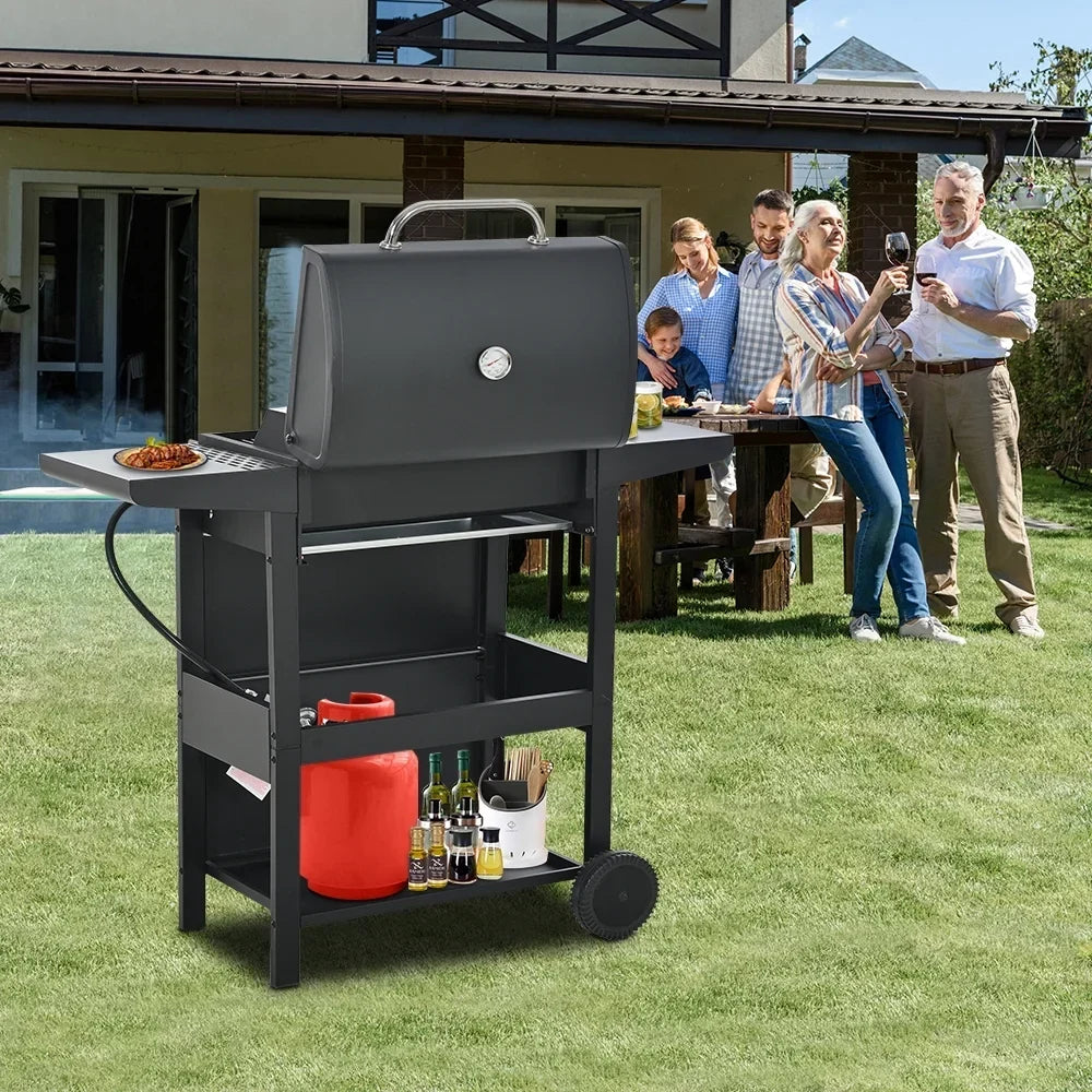 2026 Churrasqueira a gás SEGMART de 4 queimadores em aço inoxidável – 34.200 BTU, churrasqueira de jardim/pátio com duas prateleiras dobráveis e termômetro, ideal para camping e cozinha ao ar livre