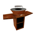 Churrasqueira de aço corten com chapa de 60 cm
