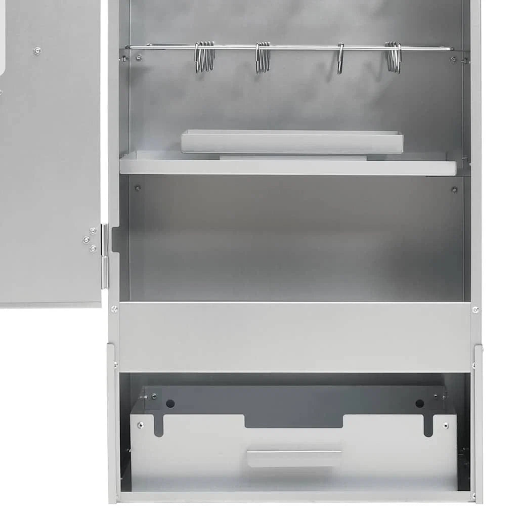 Churrasqueira A Carvão com Fumo e Mesa Aço Galvanizado Vidaxl