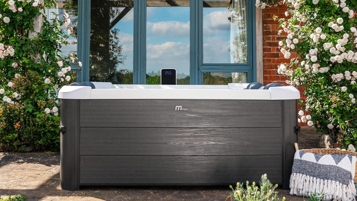 MSpa Oslo SPA Banheira de Hidromassagem Externa para 6 Pessoas, Parede Exterior Sólida, Iluminação LED, Uso o Ano Todo, Resistente ao Inverno