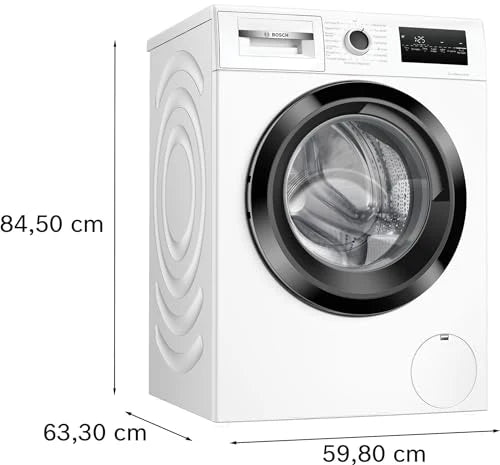2025 Bosch WAN282K3, Serie 4, Máquina de lavar de carga frontal, 8 kg, 1400 rpm, SpeedPerfect, máxima economia de energia e água, função Adicionar roupa, especialmente higiênica, AquaStop, IronAssist