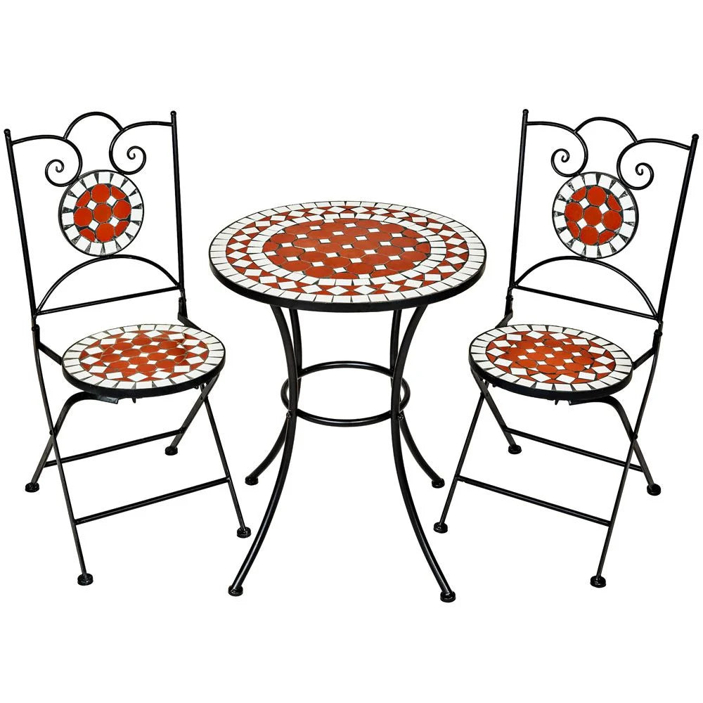 Conjunto de Mesa Ø 60cm + 2 Cadeiras Mosaico