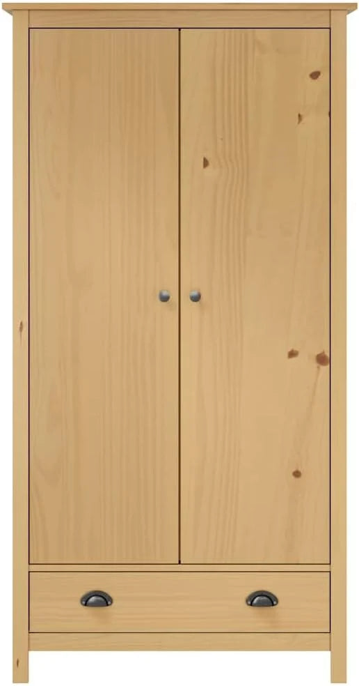 vidaXL Guarda-Roupa de 2 Portas Mobiliário para Roupa Armários de Quarto Organizador de Roupa Pendurada Armazenamento 89x50x170 cm Branco Madeira de Pinho