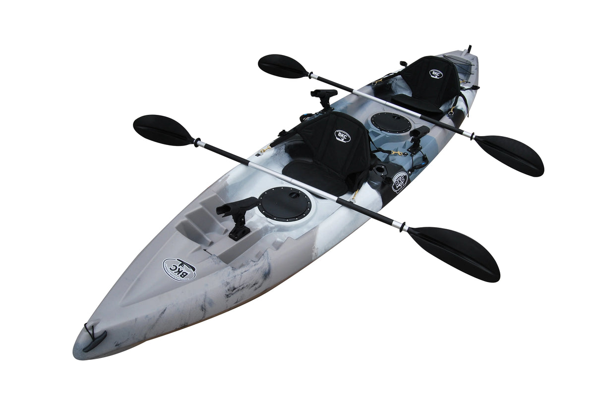 Caiaque de Pesca Duplo BKC TK181 2026 de 3,9 m para 2 Pessoas com Assentos Acolchoados e Remos