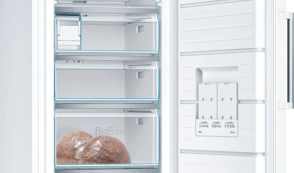 Bosch GSN51AWCV Série 6 - Congelador de Livre Instalação, 161 x 70 cm, 175 kWh por ano, cor branca, 290 L, tamanho XXL, iluminação LED, VarioZone, NoFrost
