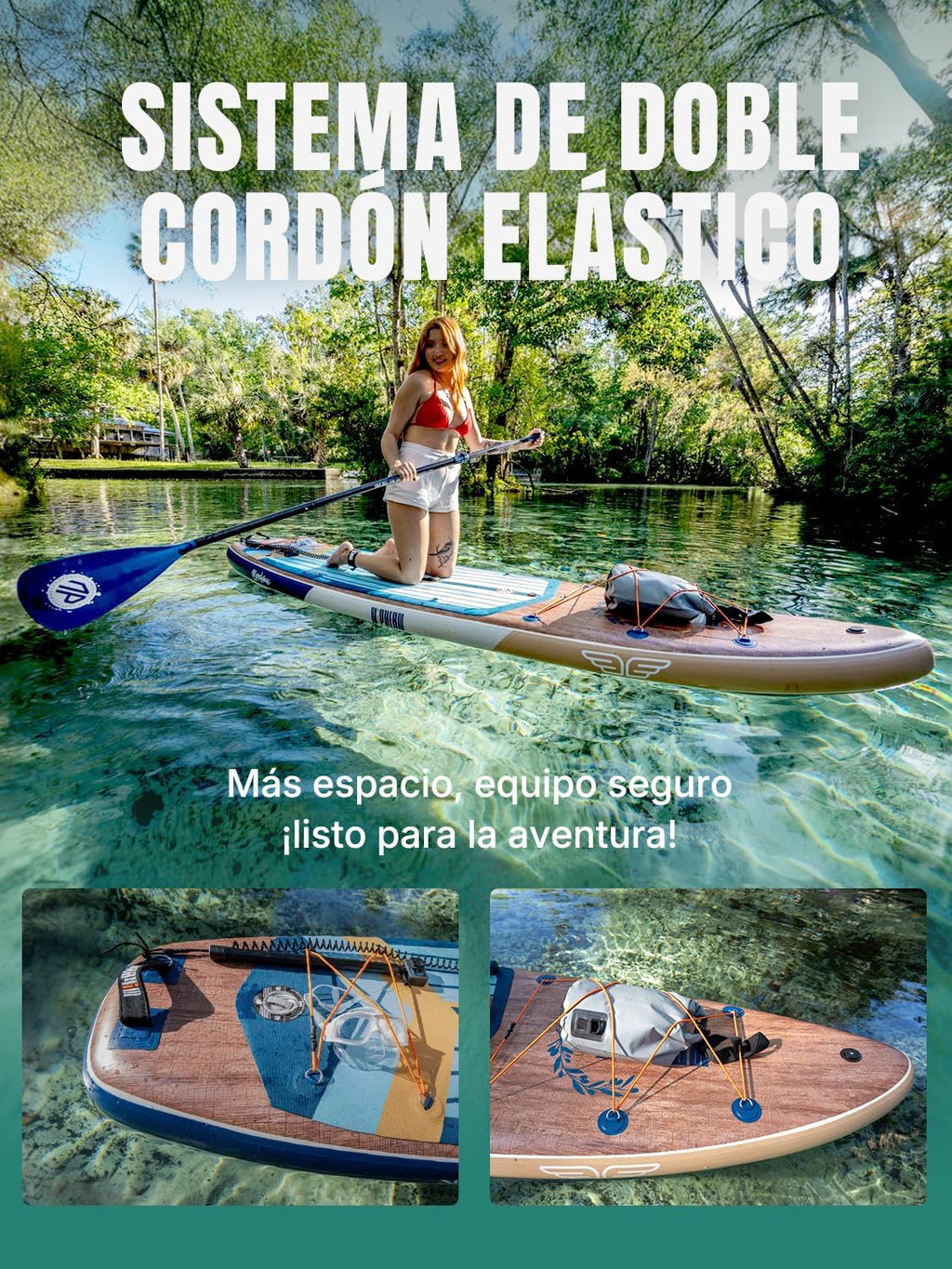 Niphean (Extra Grande) Prancha Inflável de Paddle Surf para 2+1 Pessoas/Família, Prancha de Paddle Surf com Quilha Balanceada (Adequada para Iniciantes), Capa Impermeável, Prancha de Sup para Adultos, Presente