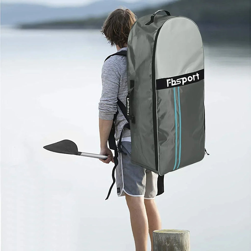2026 FBSPORT Prancha de Paddle Surf Inflável, 15 cm de Espessura, Kit Completo com Remo de Alumínio Ajustável e Bomba (Verde)