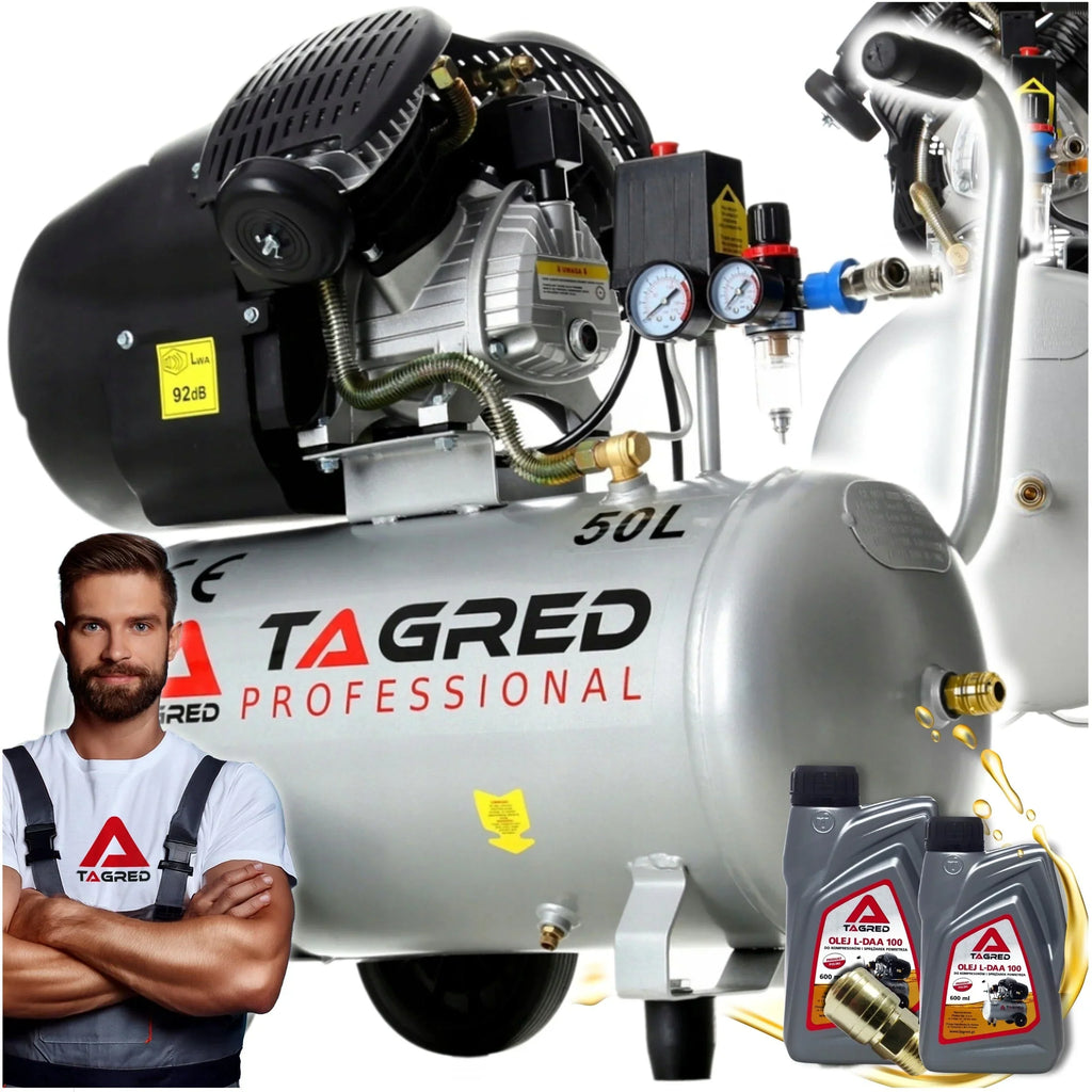 COMPRESSOR DE AR TAGRED 50L V2 SEPARADOR KIT + Óleo ALTA QUALIDADE