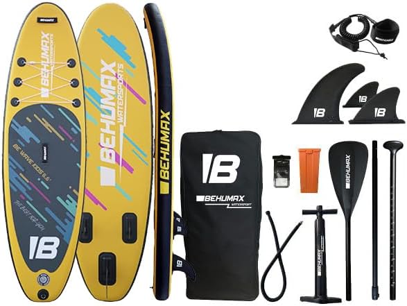 BEHUMAX - Prancha de Stand Up Paddle Inflável Be Wave Kids 8.6" Superfície Antiderrapante, Remo Destacável, 260 x 76 x 15 cm, 15 PSI, Kit Especial de Acessórios