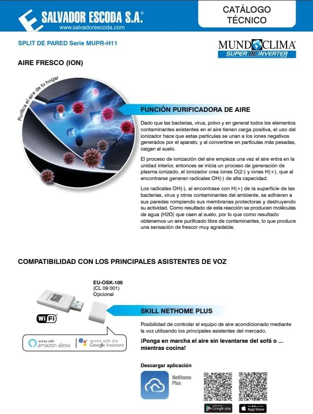 EFIMARKET - MUNDOCLIMA MUPR-12-H11 - Ar Condicionado 3500W