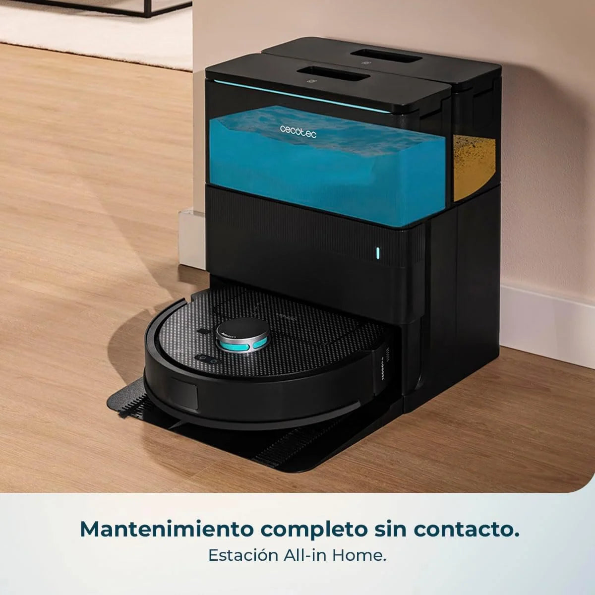 Cecotec Robô Aspirador e Passa Pano com Base de Esvaziamento Automático e App Conga X50 X-Treme. Navegação a Laser, Mapeamento Interativo, 15000Pa, Autonomia 240mins, Panos Eleváveis, Base com 3 Depósitos