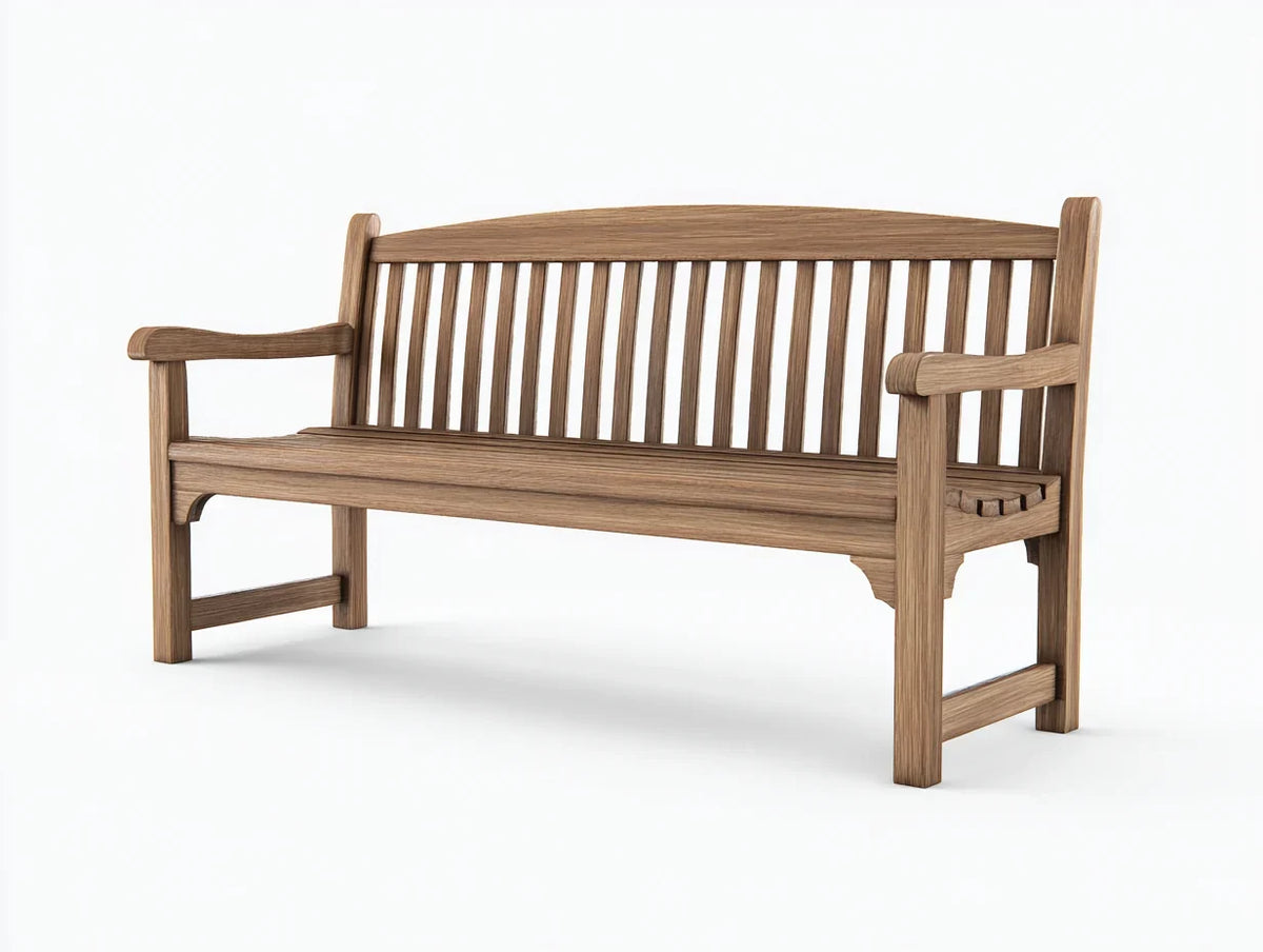 Bancos de jardim em madeira maciça 150x60x85 cm - Marrom - Design clássico