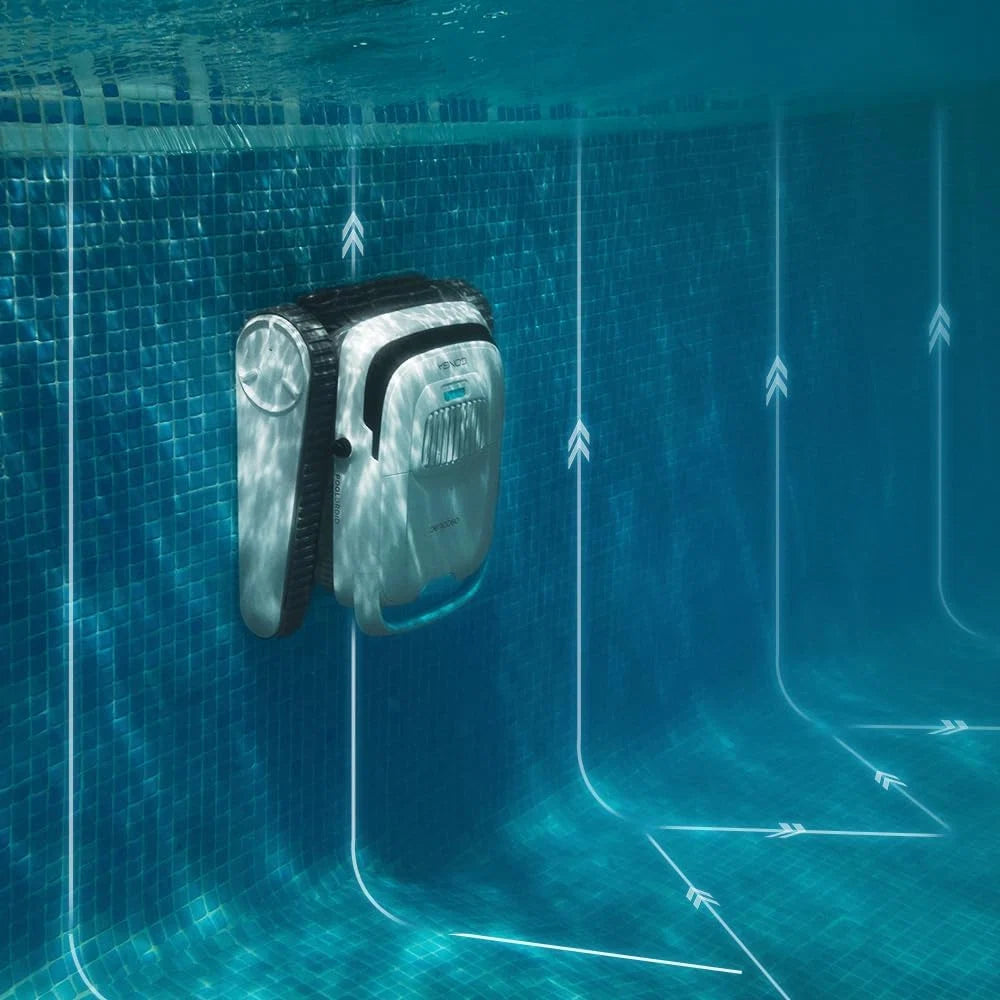 Robô Limpa-piscinas Cecotec para Fundos, Paredes e Linha de Flutuação Conga Pooldroid 5000 TotalClean Pearl. Superfícies de 100m2, Inclinação Máx. 90º, Limpeza Ordenada, Autonomia de 100min, Capacidade de 4L