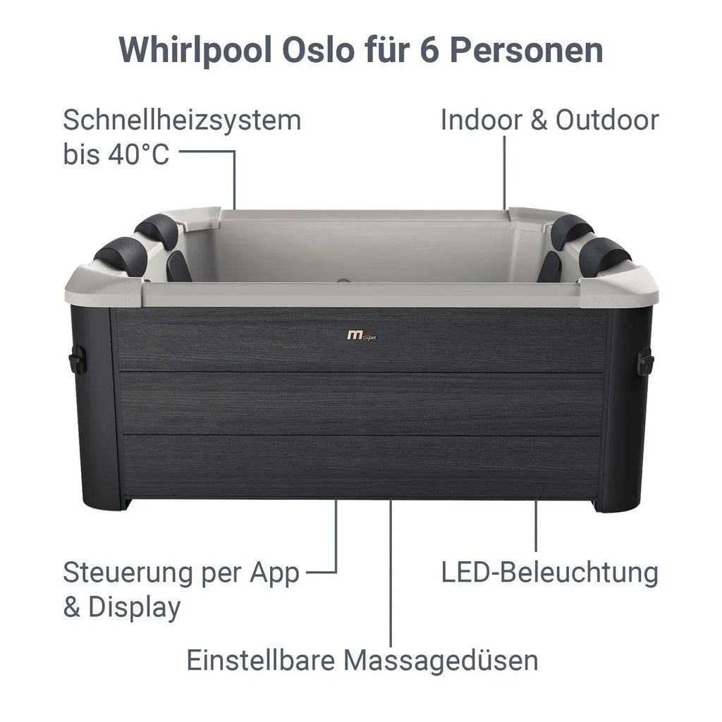 2026 Spa banheira de hidromassagem Oslo com iluminação LED