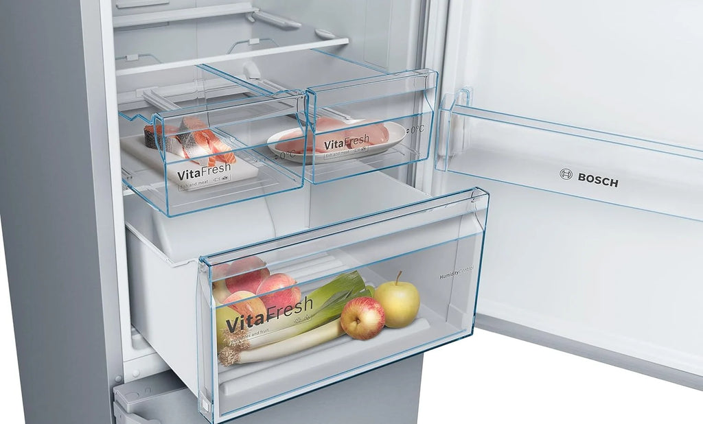 Bosch Série 4 - Combinado, NoFrost, 203 x 70 cm, 438 L, Tecnologia VitaFresh, Branco - KGN49XIDQ